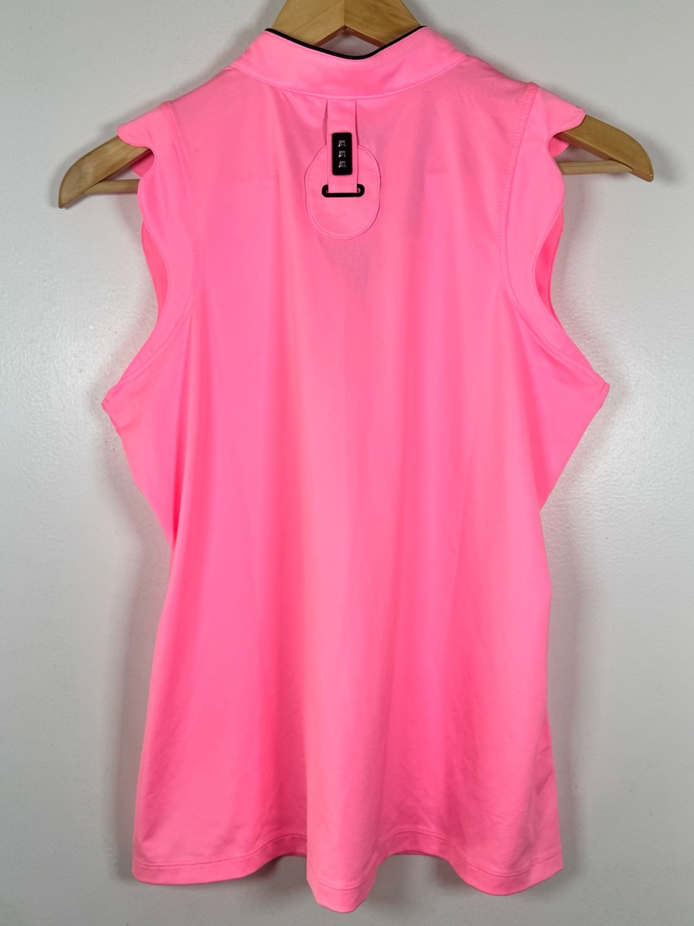 Jamie Sadock Pink Scallop Sleeveless Golf Polo Active Top Sun Protection SPF 50 - Picture 6 of 6